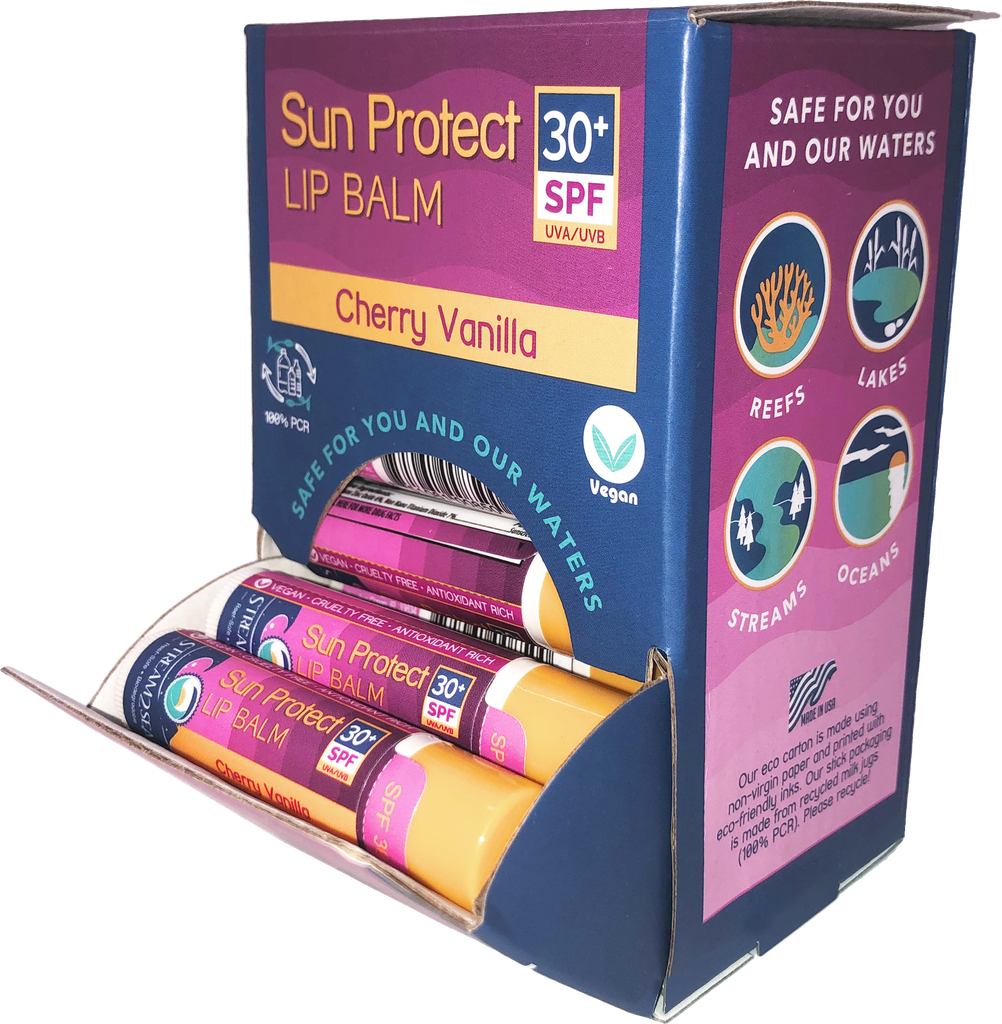 Sun Protect Lip Balm Display, Cherry Vanilla 21 pcs