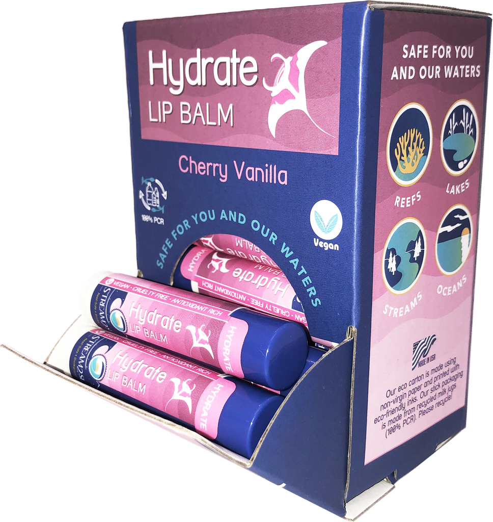 Hydrate Lip Balm Display, Cherry Vanilla 21 pcs